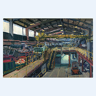 Studie für das Drahtwalzwerk | Charter Steel, Saukville USA | 25.03.2003 | 40 x 60 cm | Öl/Malkarton