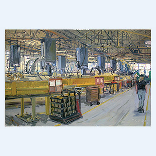 Messingstabveredelung, Vor-Ort-Gemälde | Kohler, USA | 24.10.2003 | 40 x 60 cm | Öl/Malkarton