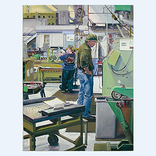 Hochwertige Messer Produktion | Kondex Corp., Lomira USA | 2004 | 100 x 75 cm | Öl/Leinwand
