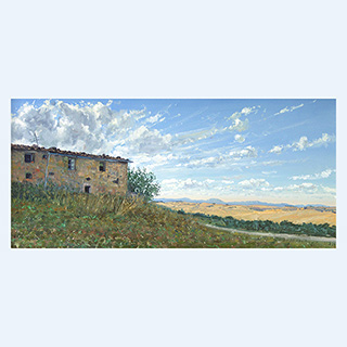 Verlassener Hof in Val d'Orcia | Toskana | 2004 | 40 x 85 cm | Öl/Leinwand