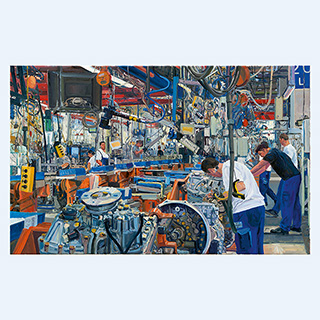 Halle 9, Band 2, Ecosplit-Montage | ZF, Friedrichshafen | 2010 | 95 x 150 cm | Öl/Leinwand