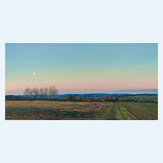 Mond über Ihringshausen | Fuldatal, Deutschland | 2012 | 45 x 90 cm | Öl/Leinwand