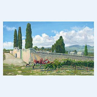 Friedhof von Villars | Provence, Frankreich | 09.10.2013 | 30 x 50 cm | Öl/Malkarton