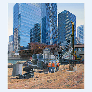 Lake Street Bridge, Chicago | Michels, Brownsville, WI USA | 2014 | 115cm x 100cm | Öl/Leinwand