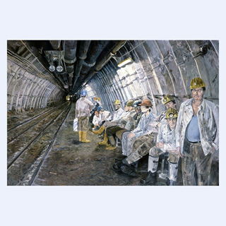 Warten auf den Personenzug | Auguste Victoria, Marl | 1986 | 180 x 260 cm | Öl/Leinwand