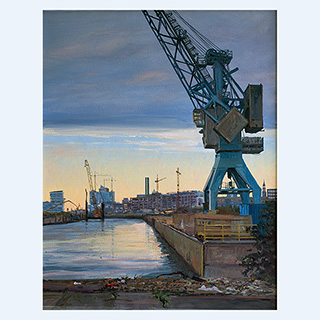 Hafencity mit altem Kran | Hamburg | 2015 | 70 x 55 cm | Öl/Leinwand