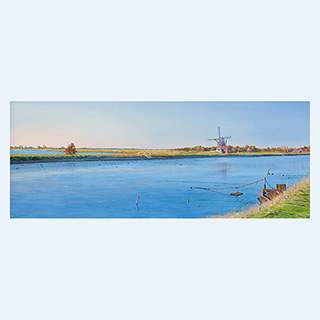 Windmühle bei Oost | Texel, Niederlande | 2017 | 40 x 100 cm | Öl/Leinwand