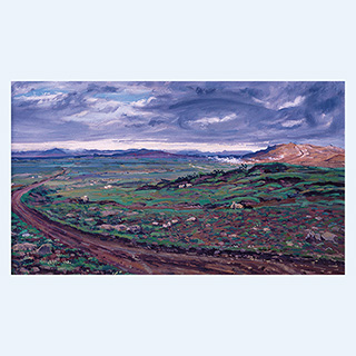 Schafe im Námskarð | Island | 1991 | 60 x 100 cm | Öl/Leinwand