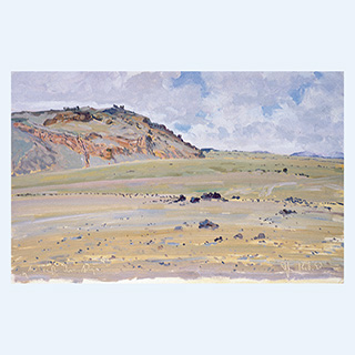 Blick zur Askja | Island | 12.08.1990 | 26 x 40 cm | Öl/Malkarton