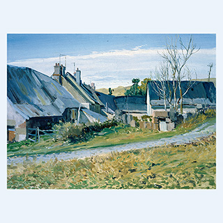 Gehöft bei Dienne | Auvergne, Frankreich | 01.10.1986 | 30 x 40 cm | Öl/Malkarton