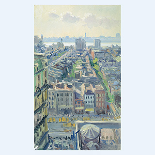 Blick zum Hudsonriver | New York | 29.05.1996 | 35 x 22 cm | Öl/Malkarton