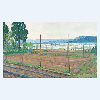 Reisfelder am Aso | Japan | 19.05.1995 | 30 x 50 cm | Öl/Malkarton