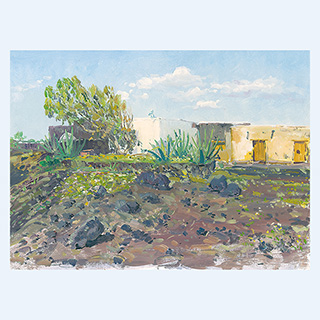 Bauernhof im Lavafeld | Lanzarote | 13.04.1994 | 30cm x 40cm | Öl/Malkarton