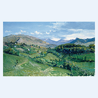 Blick auf die Cantalberge | Auvergne | 03.10.1986 | 30 x 50 cm | Öl/Malkarton