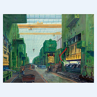 Preßwerkhalle | VW, Kassel | 1980 | 135 x 175 cm | Öl/Leinwand