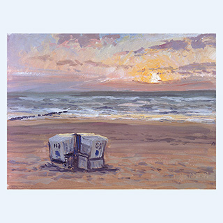 Strandkörbe bei Kampen | Sylt | 10.04.1997 | 30 x 40 cm | Öl/Malkarton