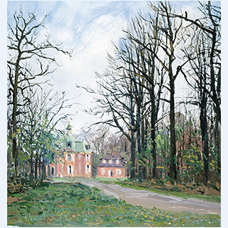 Kossenallee | Schloß Clemenswerth | 01.05.1997 | 42 x 40 cm | Öl/Malkarton