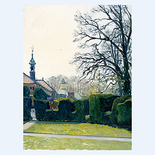 Morgenstimmung im Klostergarten | Schloß Clemenswerth | 02.05.1997 | 40 x 30 cm | Öl/Malkarton