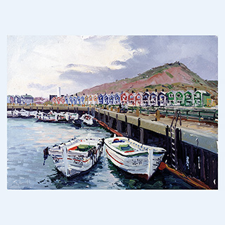 Helgoland, Boote | Helgoland | 15.10.1997 | 30 x 40 cm | Öl/Malkarton