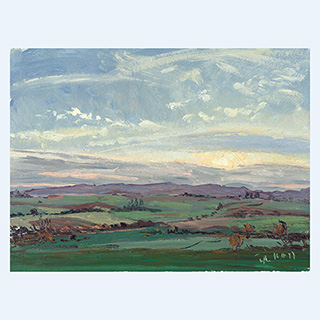 Sonnenuntergang bei Rothwesten | Kassel | 10.11.1997 | 30 x 40 cm | Öl/Malkarton