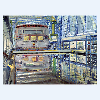 Meyer Werft | Papenburg | 03.02.1998 | 45 x 60 cm | Öl/Malkarton