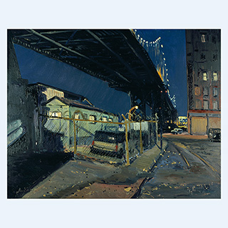 Nachts unter der Manhattan Bridge | New York | 30.03.1998 | 40 x 50 cm | Öl/Malkarton