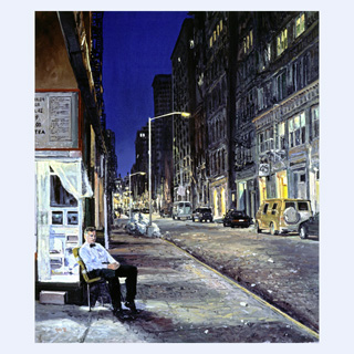 Parkplatzwächter in der Crosby Str | New York | 1998 | 115cm x 100cm | Öl/Leinwand