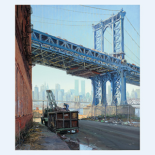 Manhattan-Bridge mit Lastwagen | New York | 1998 | 115 x 100 cm | Öl/Leinwand
