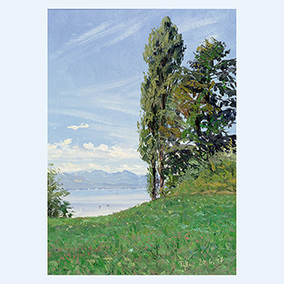 Blick über den Chiemsee | Aschau | 20.06.1998 | 40 x 30 cm | Öl/Malkarton