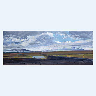 Gletscher bei Haalda | Island | 27.08.1990 | 20 x 50 cm | Öl/Malkarton