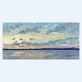 Kleine Abendstudie Key Largo | Florida | 30.03.1999 | 20 x 40 cm | Öl/Malkarton