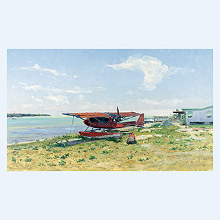 Flugzeug auf Duck Key | Florida | 31.03.1999 | 30 x 50 cm | Öl/Malkarton