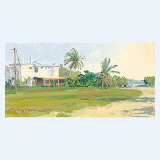 Morgenstimmung auf Key West | Florida | 04.04.1999 | 20 x 40 cm | Öl/Malkarton