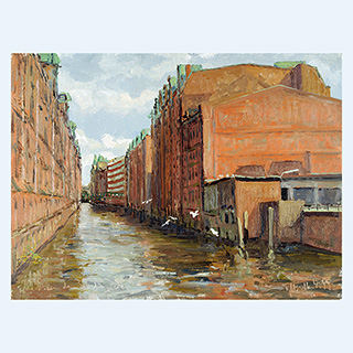 Sandbrücke, Speicherstadt HH | Hamburg | 16.04.1999 | 30 x 40 cm | Öl/Malkarton