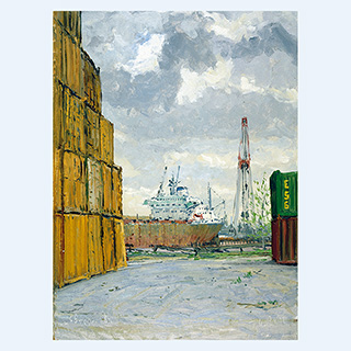 Container, HH | Hamburg | 17.04.1999 | 40 x 30 cm | Öl/Malkarton