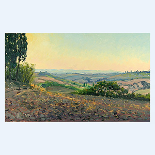 Bei Pieve | Toskana | 06.09.1999 | 30 x 50 cm | Öl/Malkarton