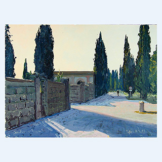 Friedhof von Pienza | Toskana | 08.09.1999 | 30 x 40 cm | Öl/Malkarton