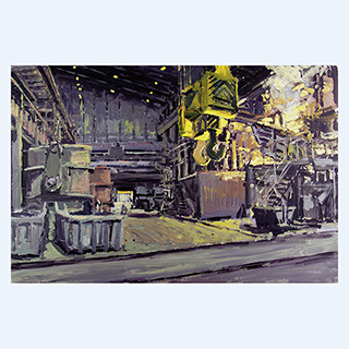 Stahlwerk Peine | Peine Salzgitter | 29.01.2002 | 40 x 60 cm | Öl/Malkarton