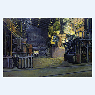 Stahlwerk, Peine Salzgitter AG | Peine Salzgitter, Deutschland | 2002 | 80 x 120 cm | Öl/Leinwand