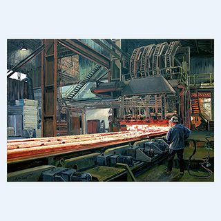 Strangguss | Charter Steel, Saukville USA | 2003 | 90 x 130 cm | Öl/Leinwand