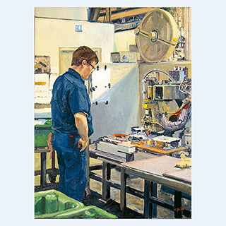 Hochentwickelte Automatiserungstechnik | RES Manuf., Milwaukee USA | 2004 | 80 x 60 cm | Öl/Leinwand
