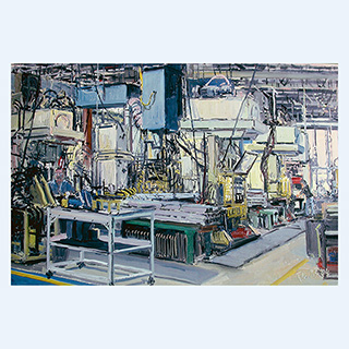 Studie für Produktionsabteilung | Kondex Corp., Lomira USA | 07.04.2004 | 40 x 60 cm | Öl/Malkarton