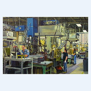 Messerproduktion | Kondex Corp. Lomira, USA | 2004 | 100 x 150 cm | Öl/Leinwand