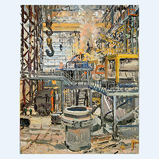 EAF-Shop | Charter Steel, Cleveland, OHIO, USA | 24.10.2006 | 50 x 40 cm | Öl/Malkarton