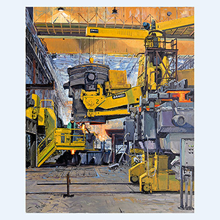 Füllen der Zwischenpfanne | Charter Steel, Cleveland, OHIO, USA | 2007 | 110 x 90 cm | Öl/Leinwand