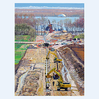 Rohrverlegung | Michels, Brownsville, Wi USA | 2008 | 75cm x 100cm | Öl/Leinwand