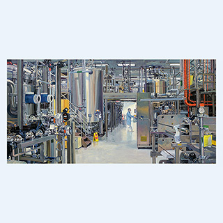 Produktionsreaktor Zellkultur | Merck | 2008 | 110 x 220 cm | Öl/Leinwand