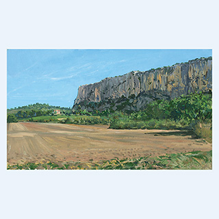 Felswand bei Lioux | Provence, Frankreich | 26.09.2013 | 30 x 50 cm | Öl/Malkarton