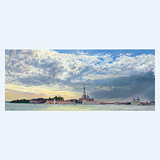San Giorgio Maggiore und Santa Maria della Salute | Venedig | 2015 | 45 x 120 cm | Öl/Leinwand