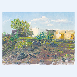 Bauernhof im Lavafeld | Lanzarote | 13.04.1994 | 30 x 40 cm | Öl/Malkarton